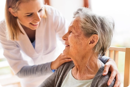 Arcadia caregiver with senior client